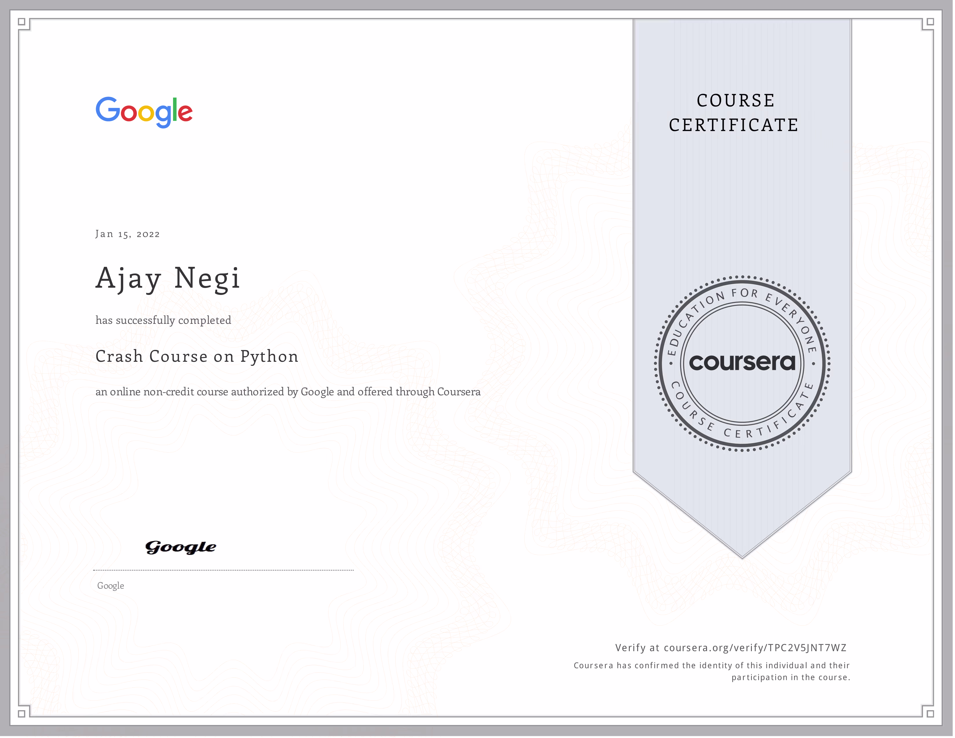 Crash Course on Python