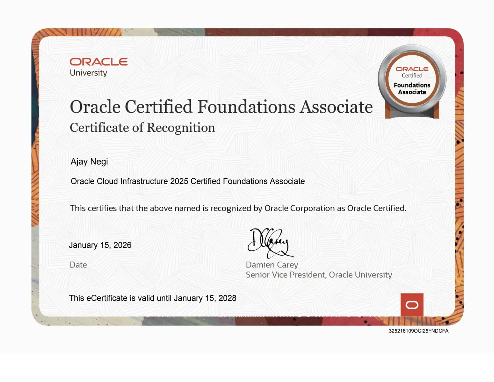 Oracle Certified Foundations Associate
